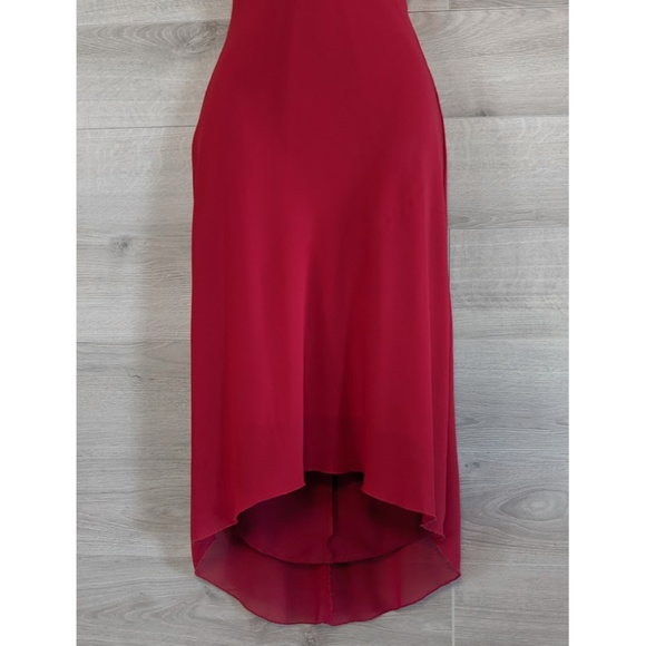 B Darlin Red Halter, Low Back Cocktail Dress 3/4 - Picture 5 of 8